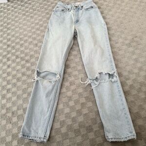 Vintage Levi’s 512 Straight Leg Light Wash 24”W x 27”L Rise 10” Distressed Jeans